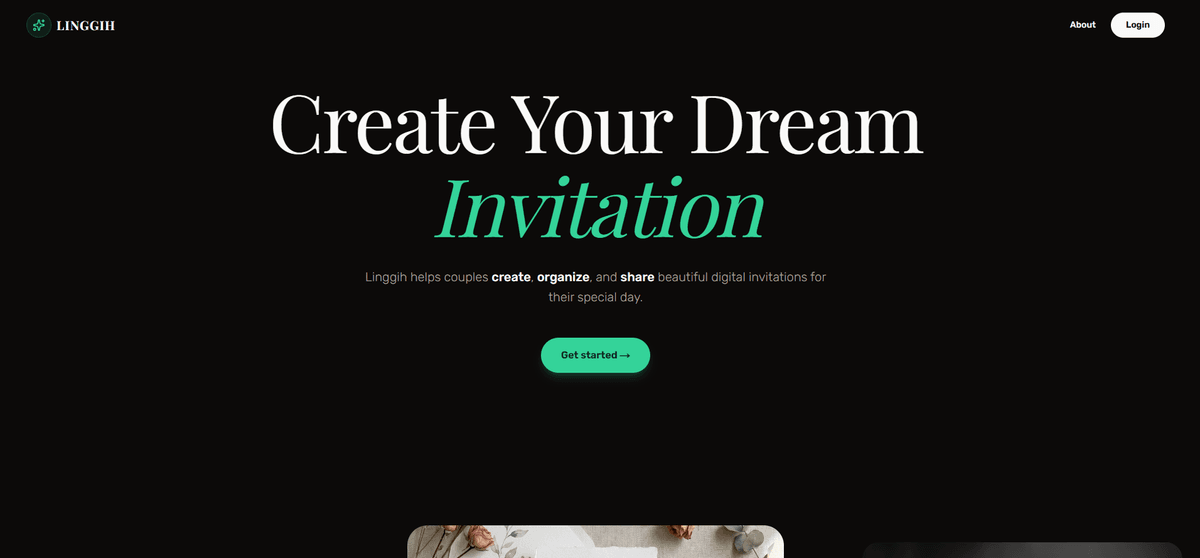 Linggih Invitation screen